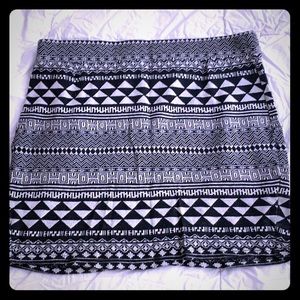 Black and white tribal skirt